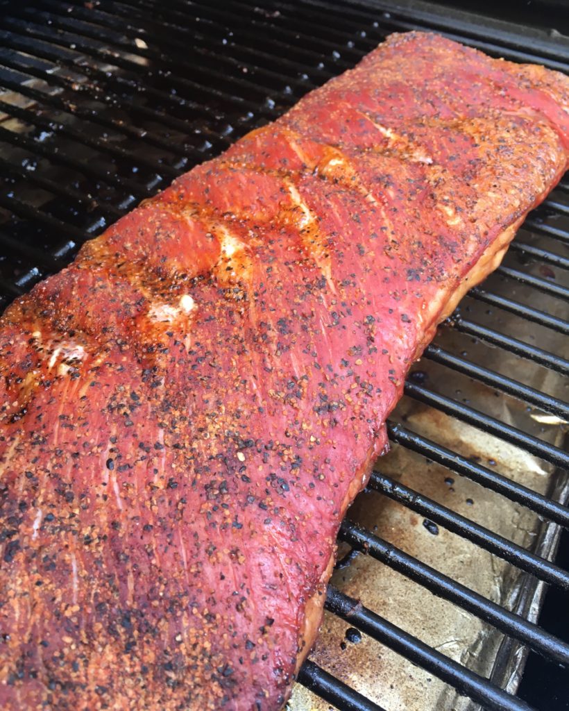 st louis style ribs in a smoker